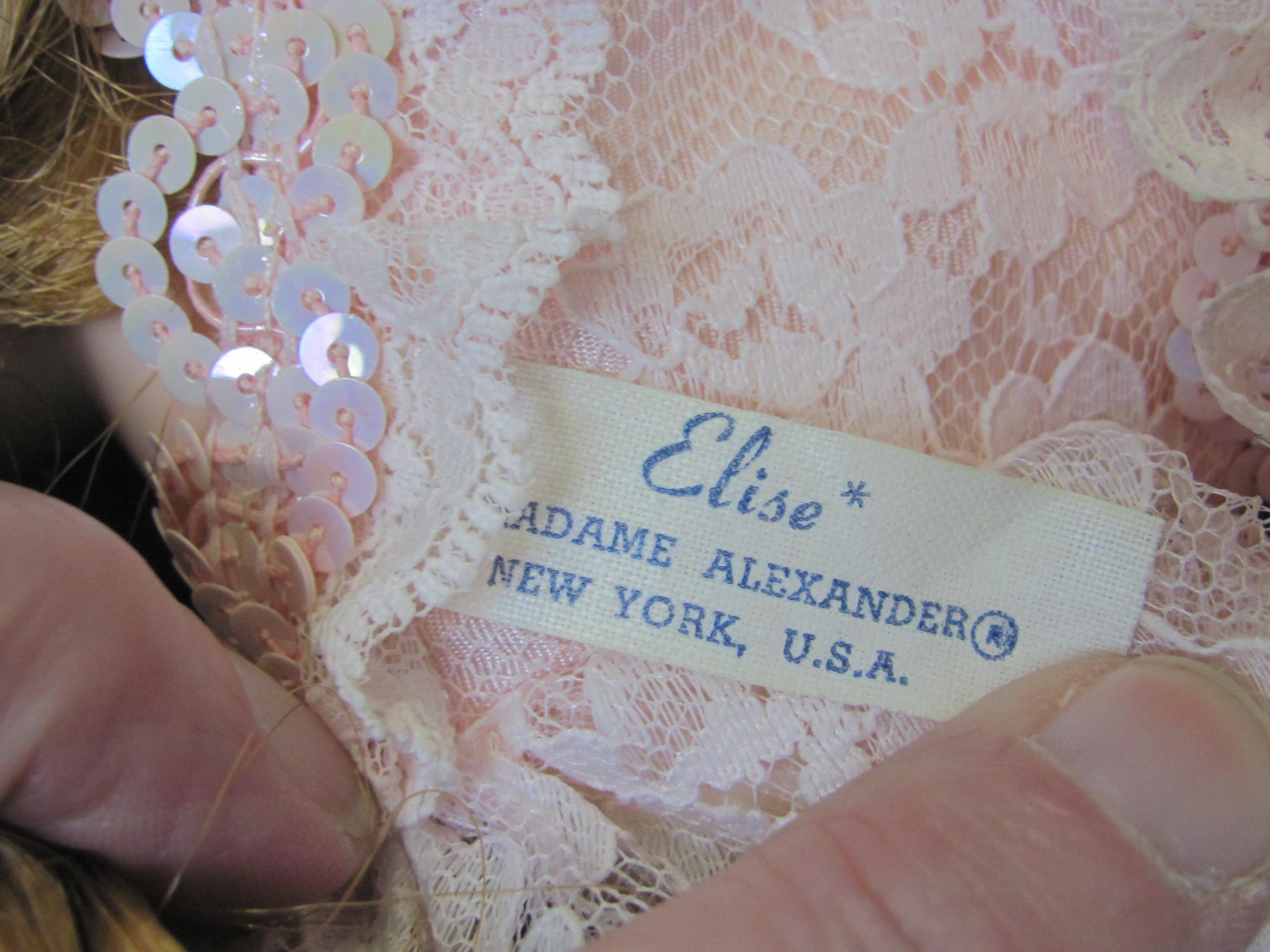 Vintage Plastic Madame Alexander Doll – Bridesmaid in Pink Dress – 17” - Missing Hat