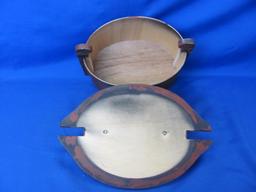Wood Oval Box With Cover – 11 5/8” L – 7 3/4” T – As Shown