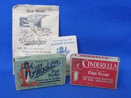 Vintage Advertising: Cinderella & Aladdin Dye Soaps – Angel Dainty Dyes Packet