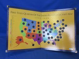 Large Collector Map (In Box) 17”H x 28” For 1999-2008 State Quarters “No Quarters Included” -