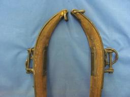 Cast Iron & Wood Horse Hames – Pair – 28” L – As Shown