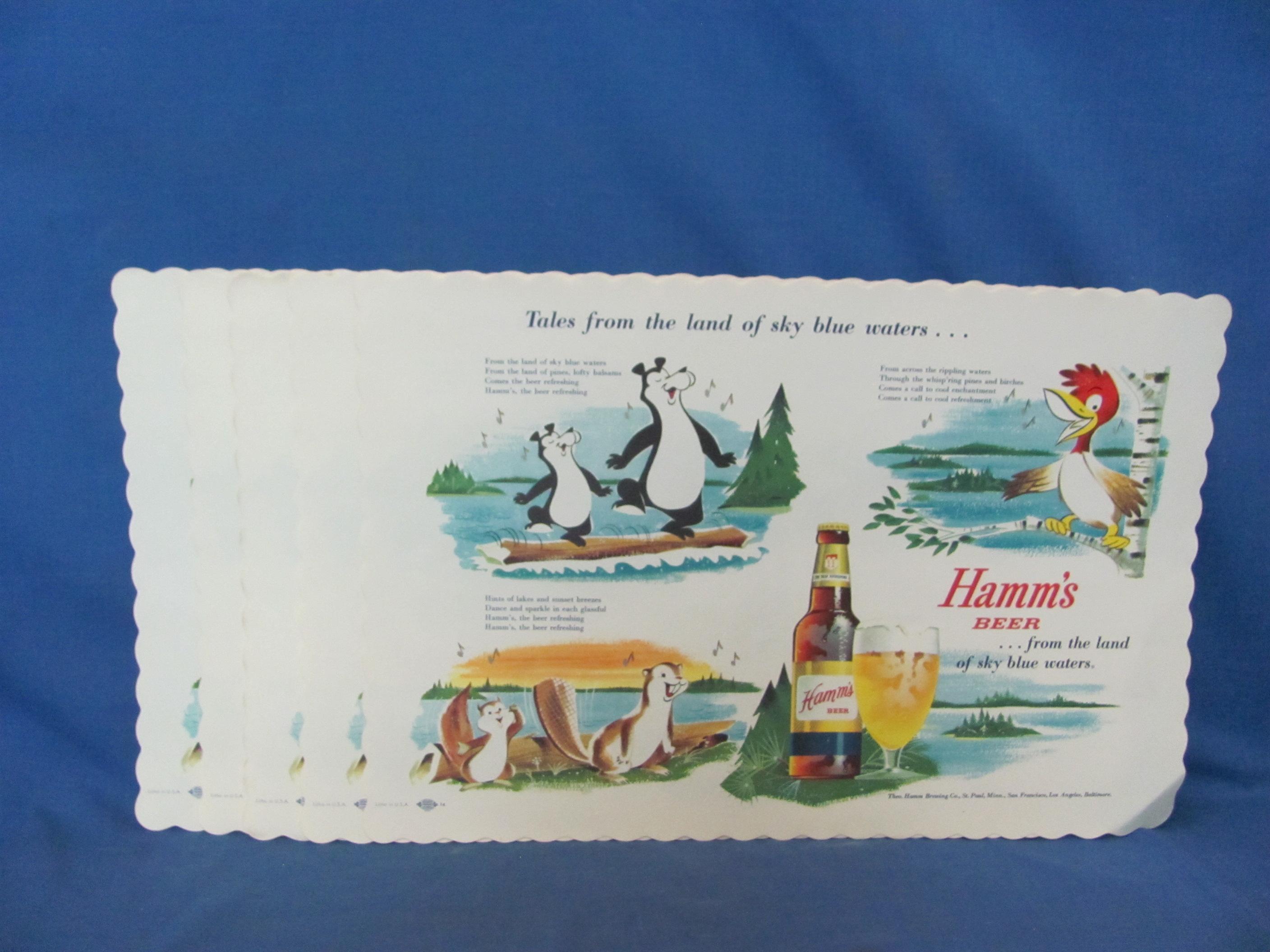 Hamm's Beer Lyric Paper Placements (5) – 9 7/8” x 14 7/8” - As Shown