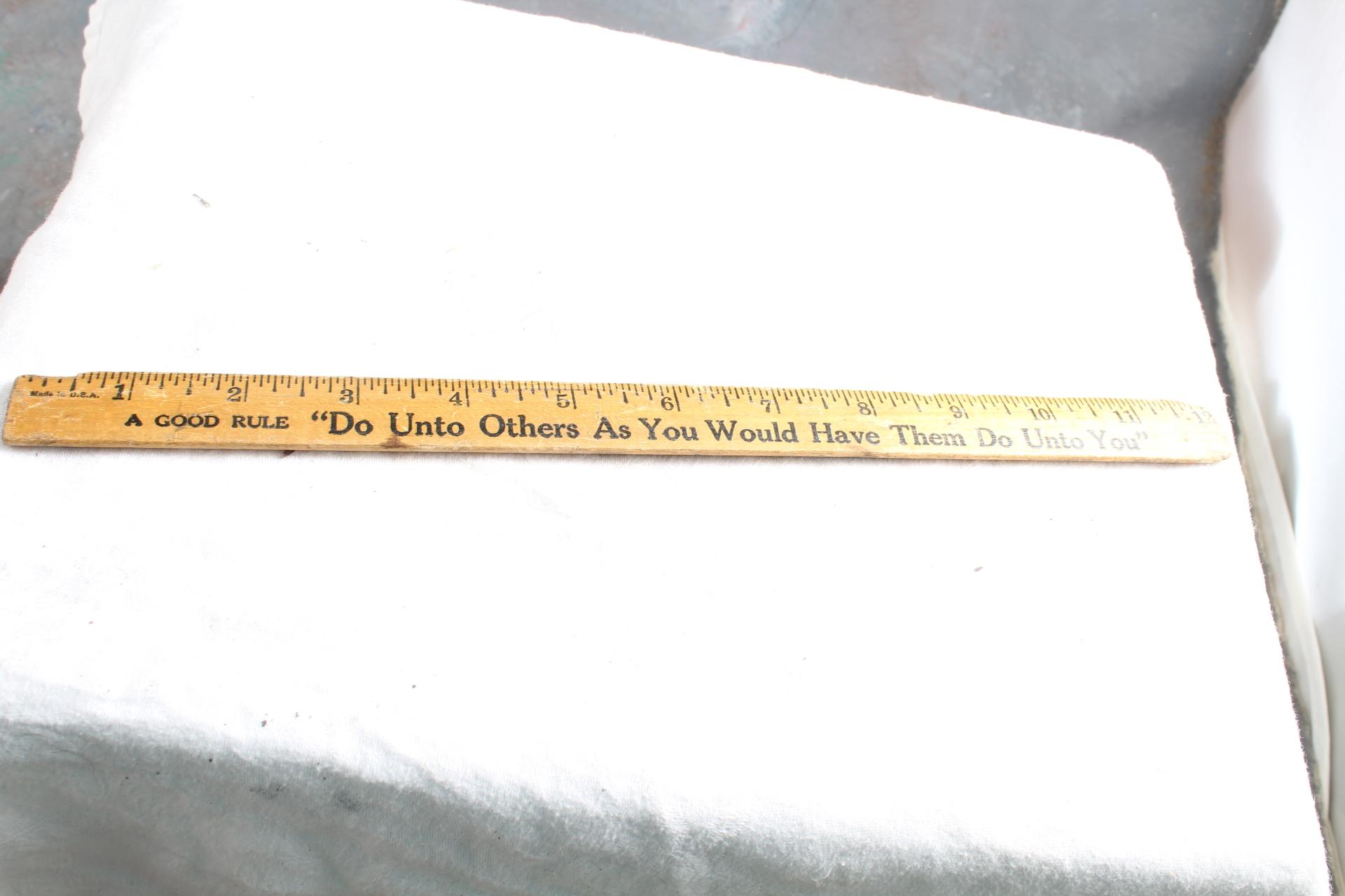 Vintage Coca Cola Wood 12" Advertising Ruler "Do Unto Others As You Would