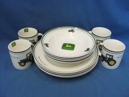 Gibson John Deere Ceramic 12 Piece Dinnerware Set  – Don't Appear To Have Been Used