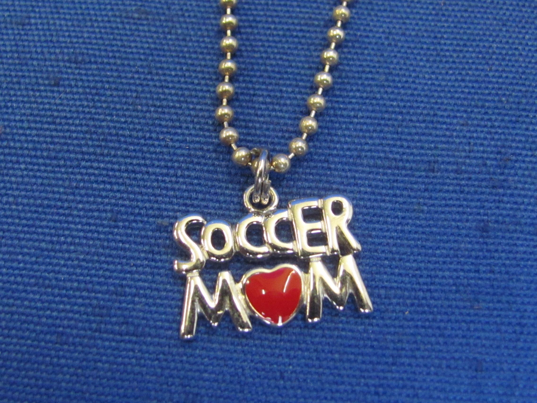 “Soccer Mom” Sterling Silver Pendant on 19” Sterling Ball Chain – 6.1 grams