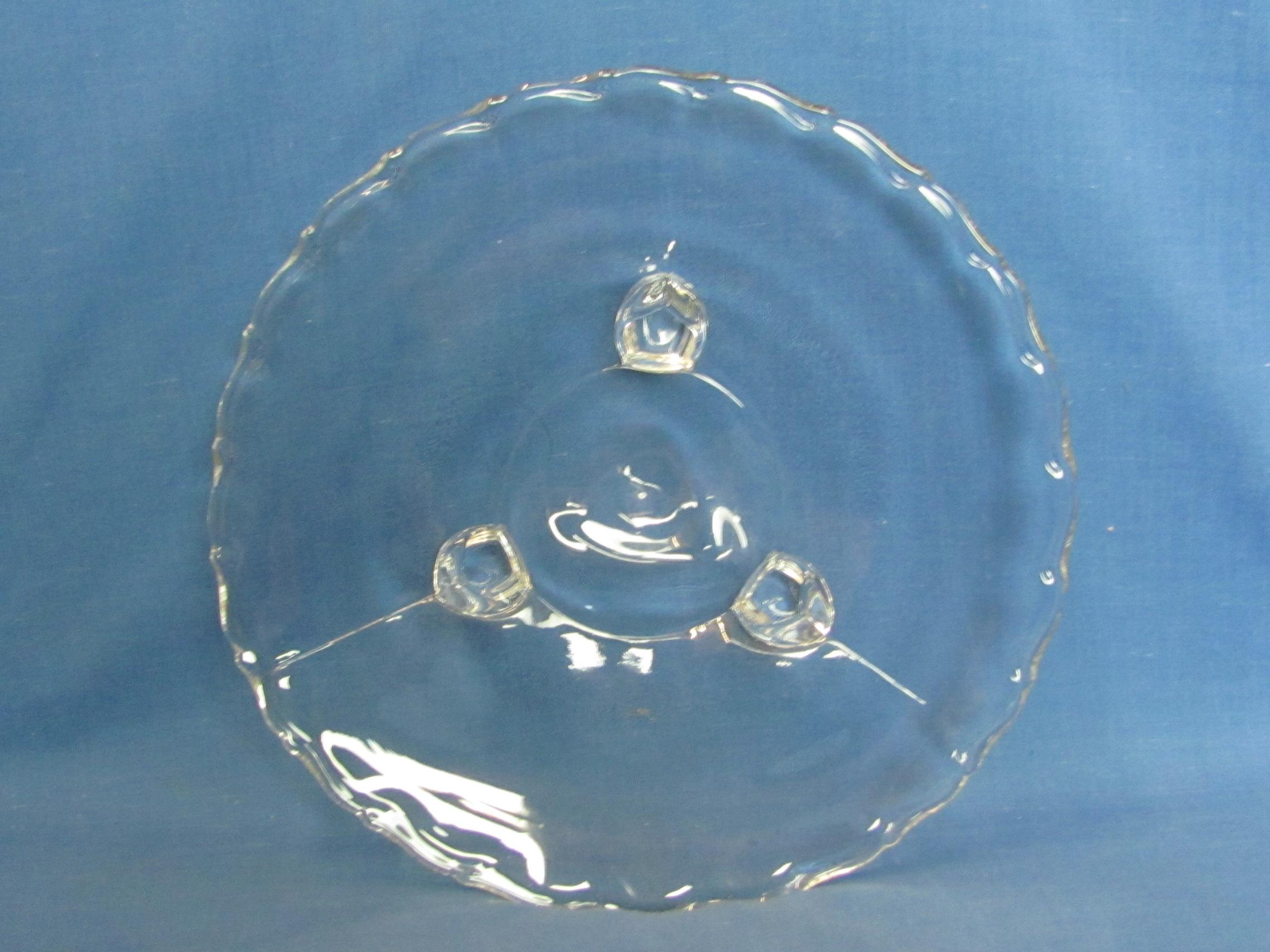 Fostoria Glass Tidbit Tray – 3-Toed – Century Pattern – 8 1/4” in diameter
