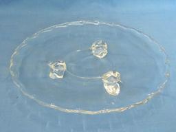 Fostoria Glass Tidbit Tray – 3-Toed – Century Pattern – 8 1/4” in diameter