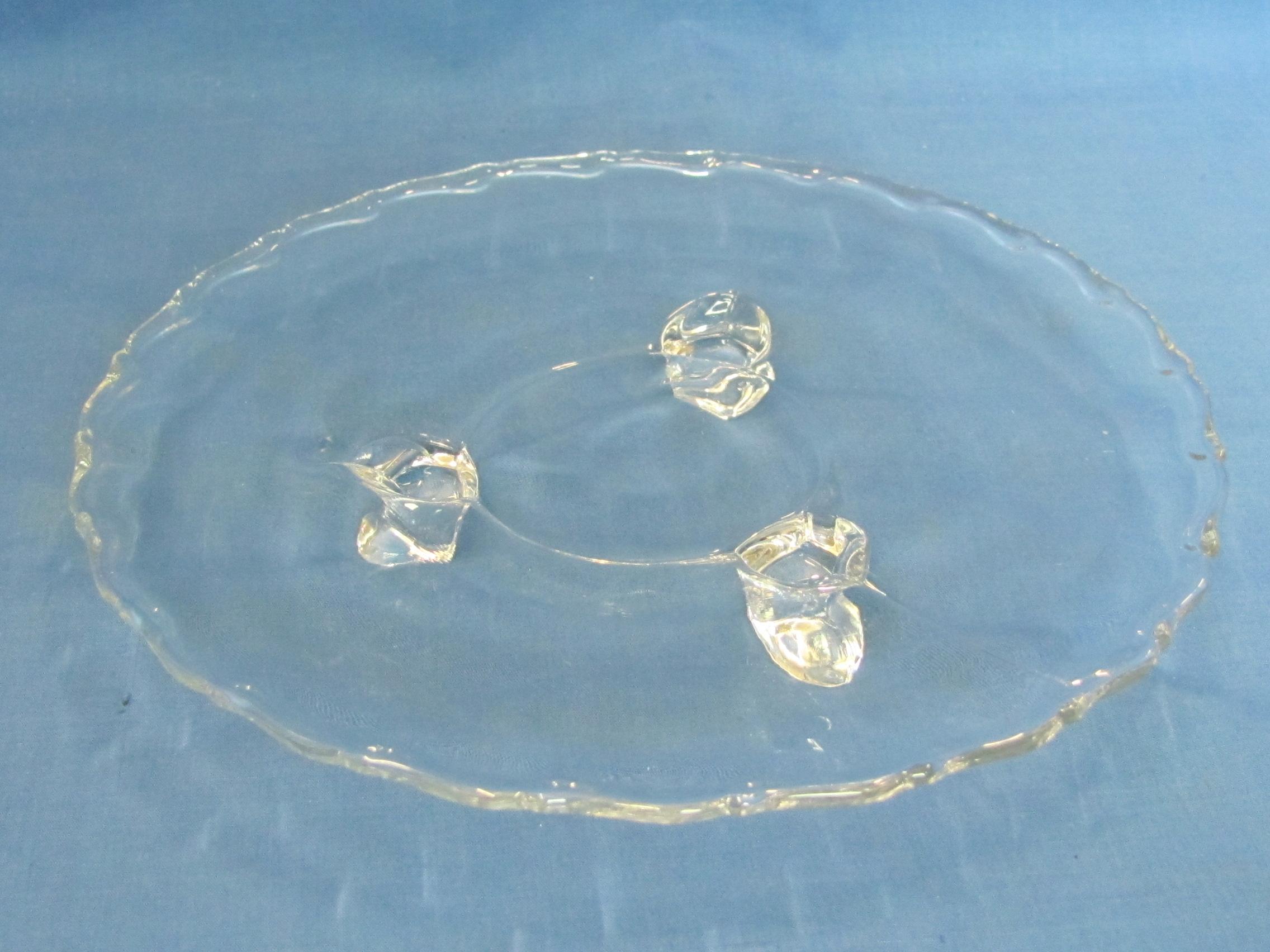 Fostoria Glass Tidbit Tray – 3-Toed – Century Pattern – 8 1/4” in diameter