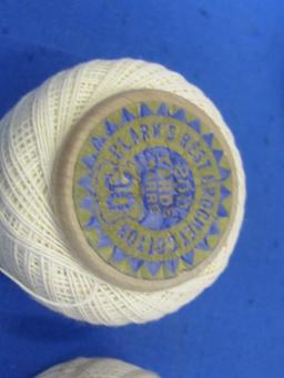 12 Wood Spools of Clark's Crochet Cotton – 200 Yards a spool – 1 Spool has been started