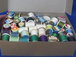 Box Full of Spools of Thread – Various Colors – As shown