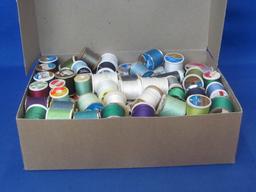 Box Full of Spools of Thread – Various Colors – As shown