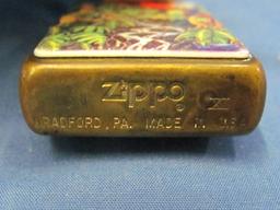 Brass & Gold Tone Zippo Lighters (2) – 1995 & 2004 – Both Spark – As Shown