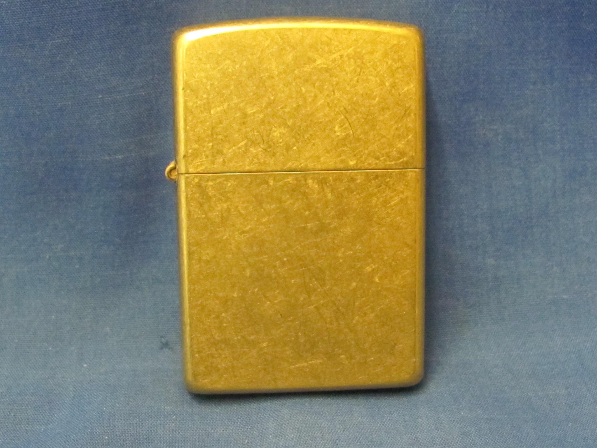 Brass & Gold Tone Zippo Lighters (2) – 1995 & 2004 – Both Spark – As Shown