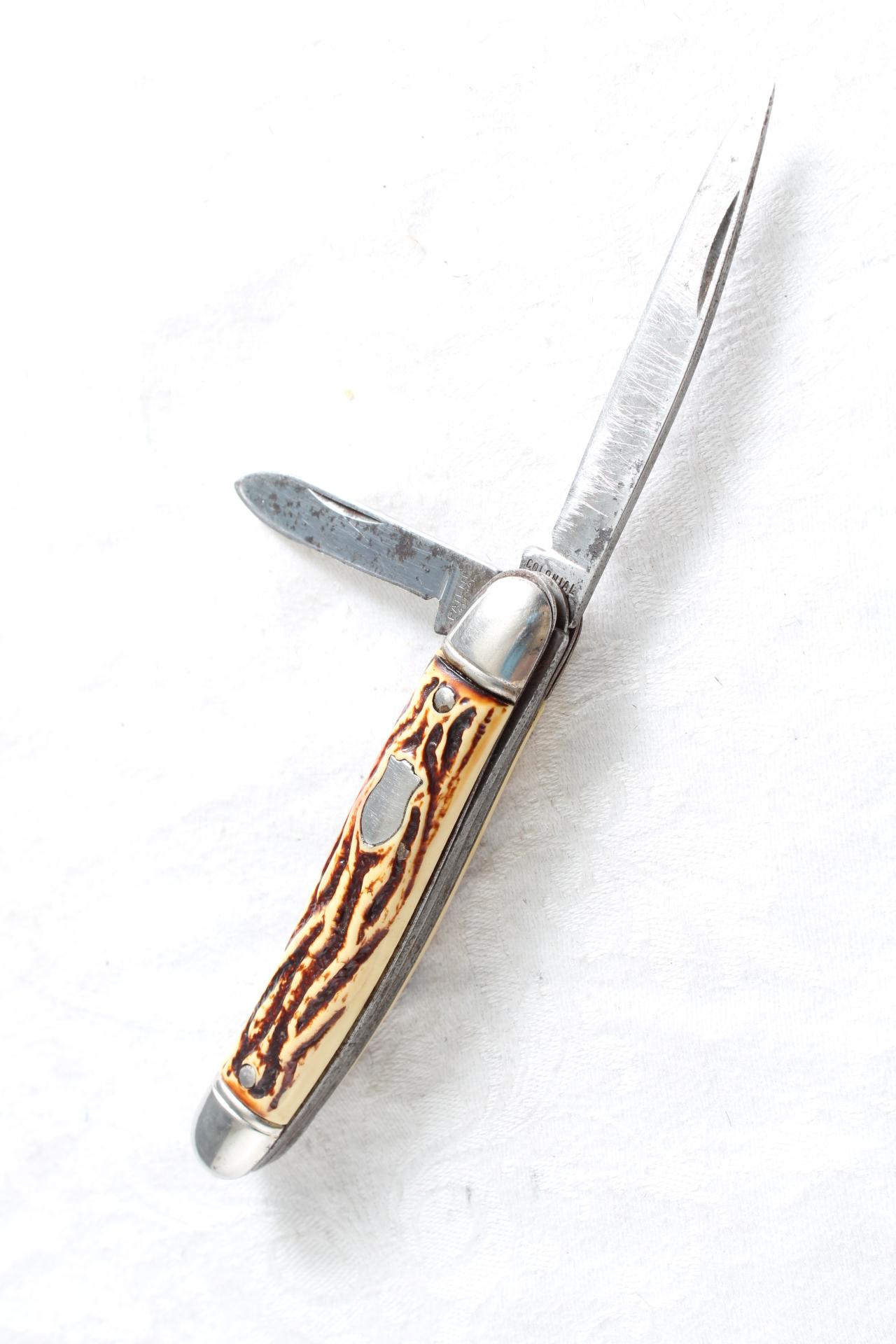 Vintage COLONIAL 2 Blade Pocket Knife Made in USA