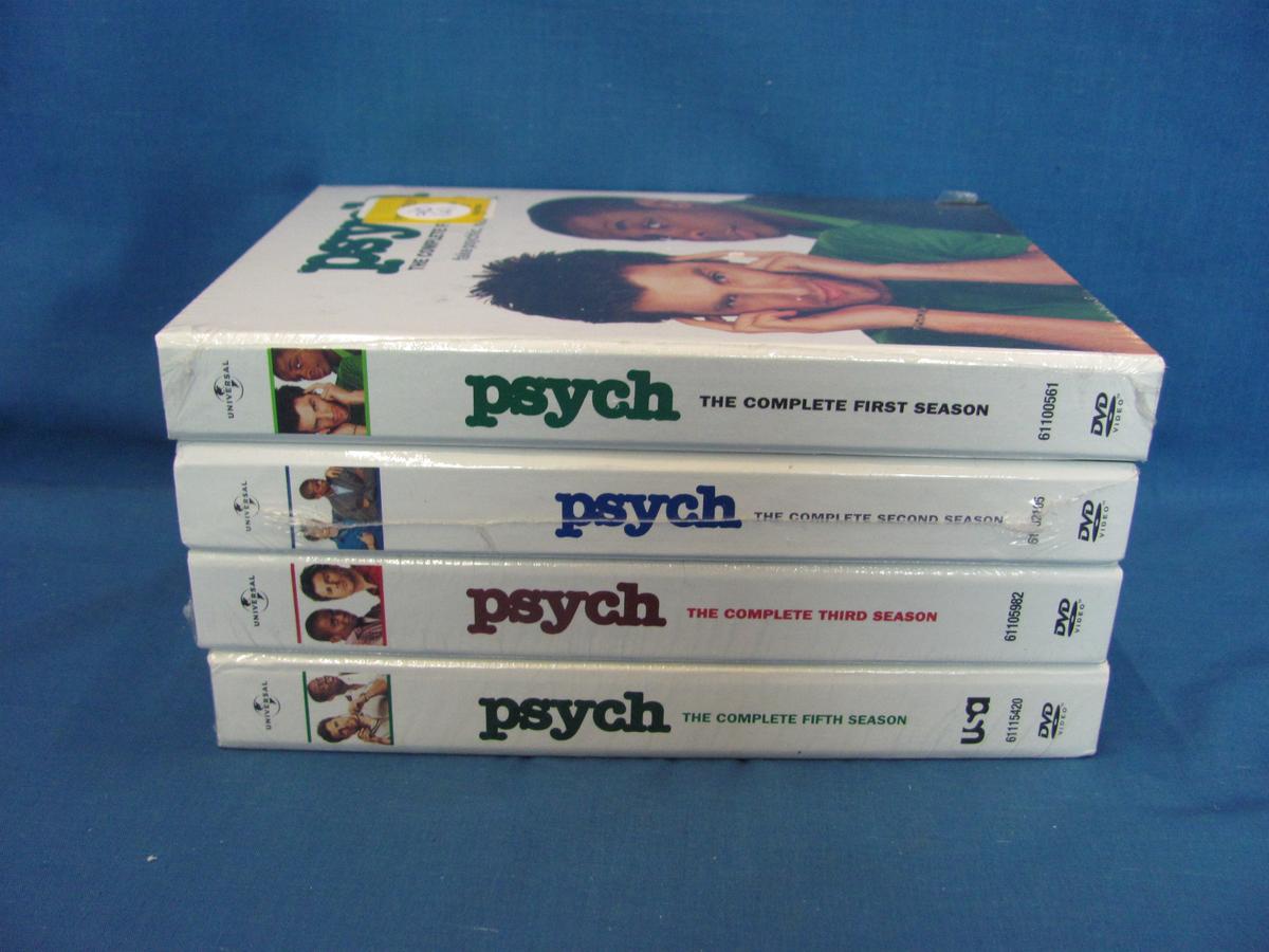 Psych DVD Sets (4) – Season 1-3 & Season 5 – All Sealed – As Shown