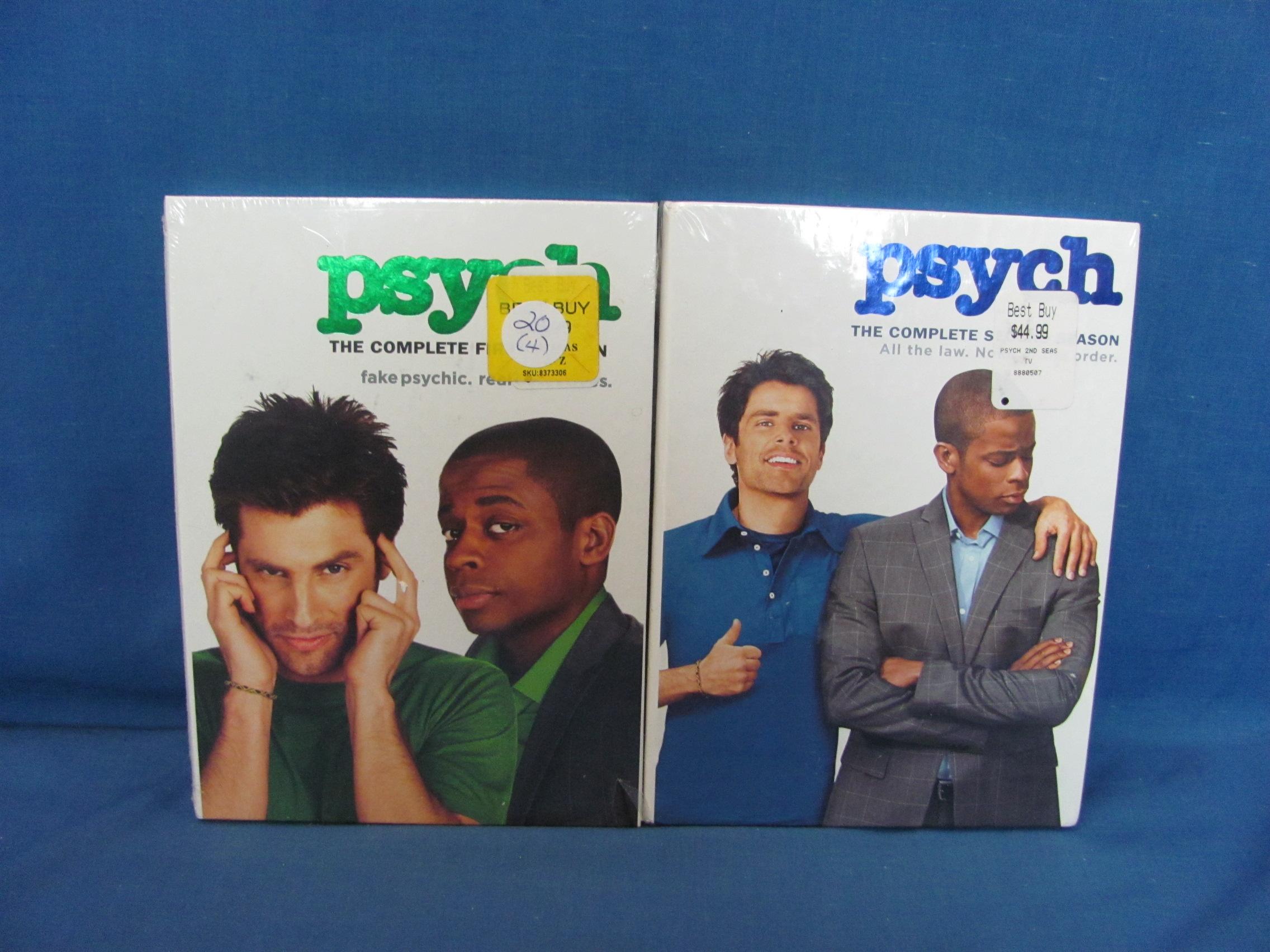 Psych DVD Sets (4) – Season 1-3 & Season 5 – All Sealed – As Shown
