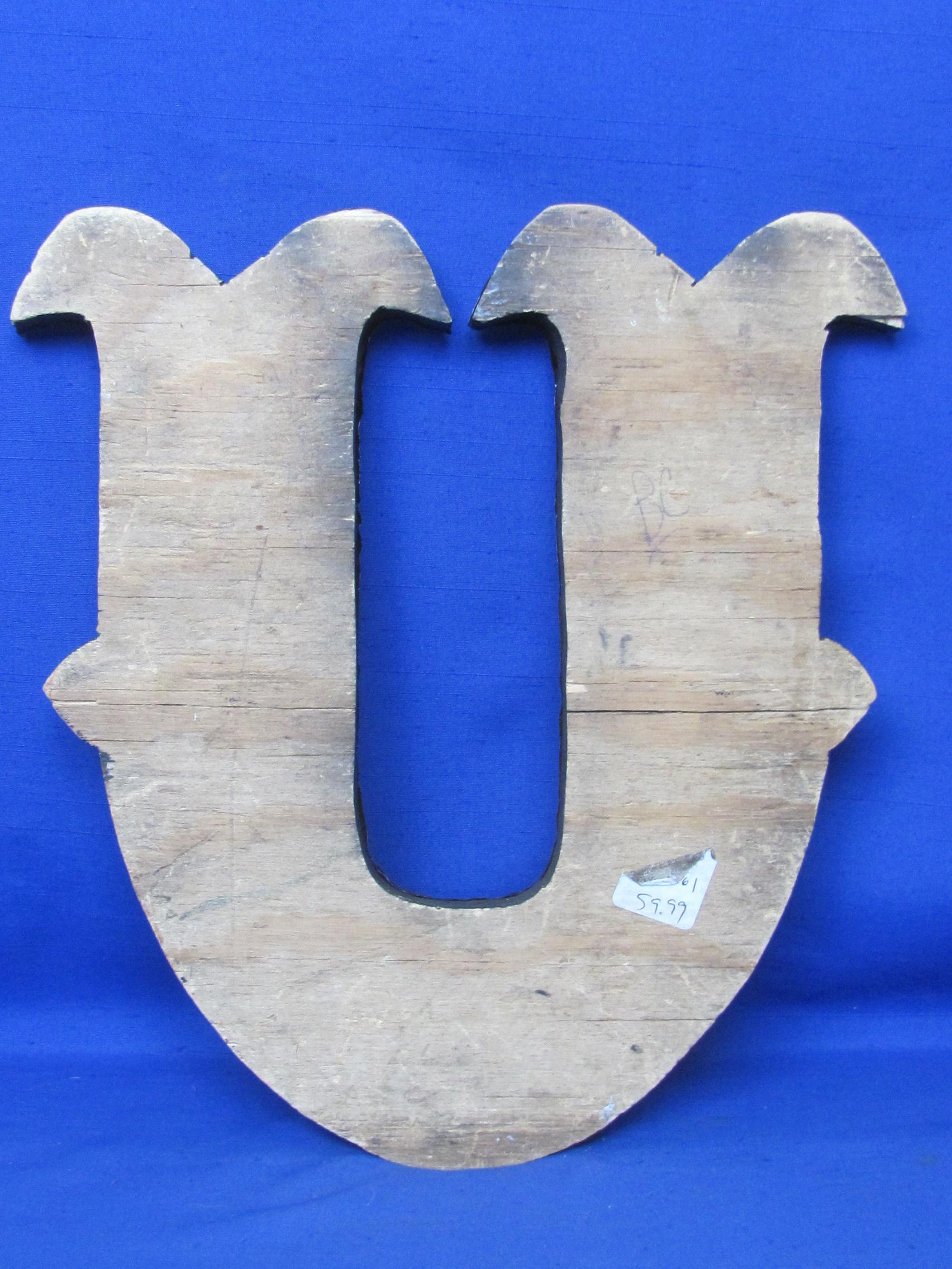 Wood & Metal Wall Hanging – 3 Pieces – I “heart” U – Pieces are about 14” long