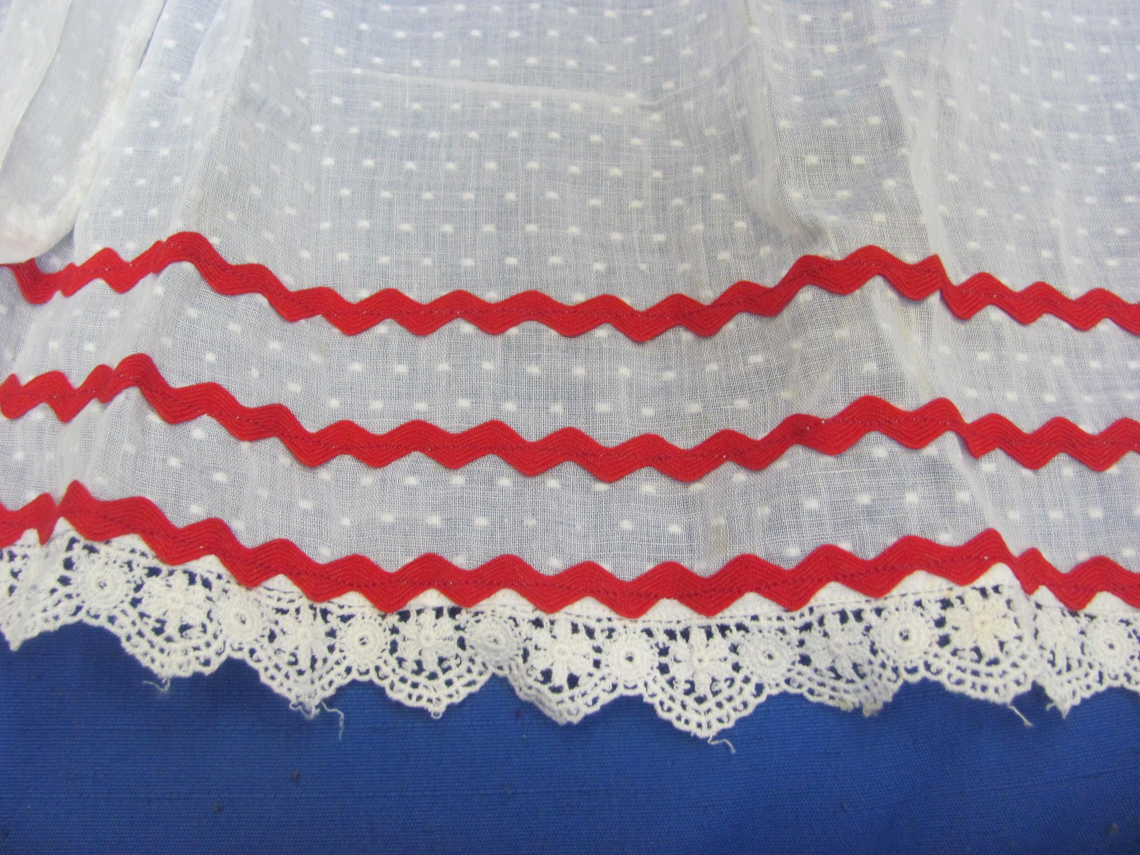 12 Vintage Half Aprons: Sheer – Crocheted – Gingham & more – 1 with Tiny Bible Charm