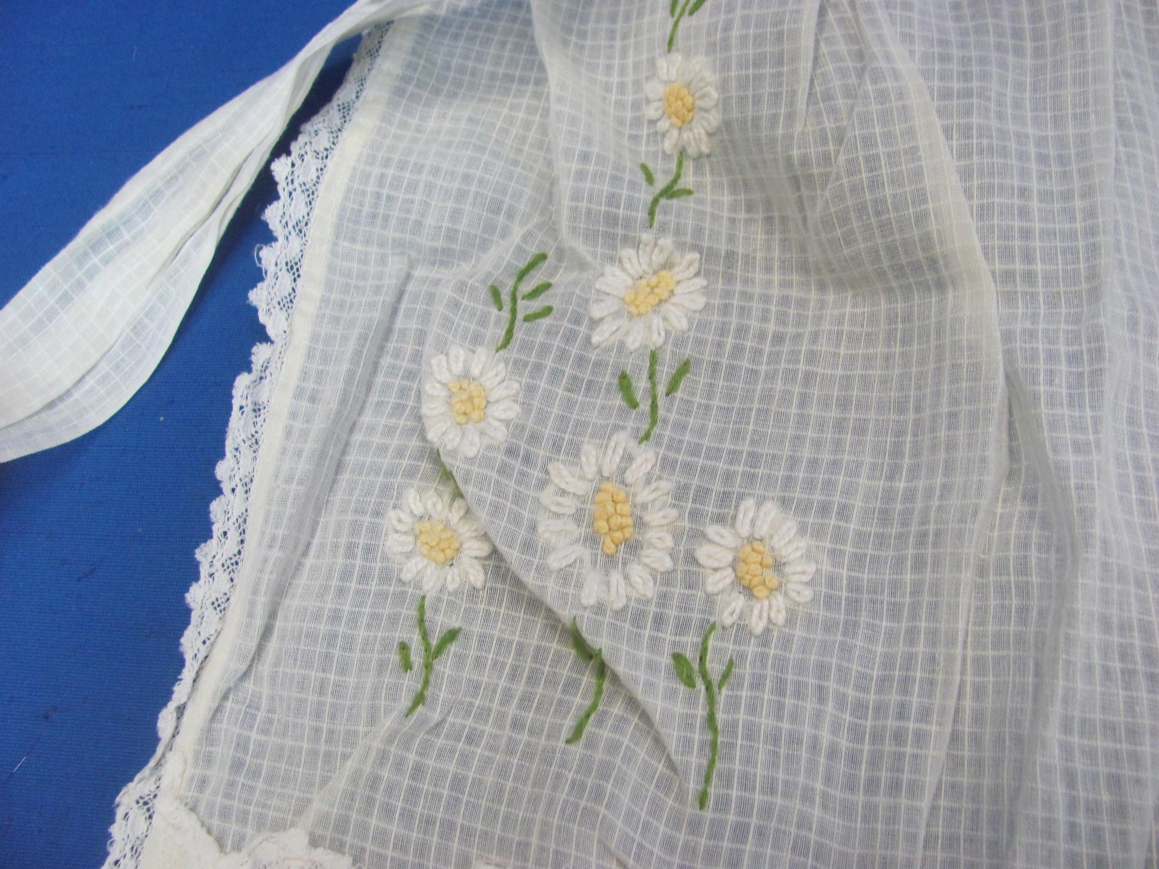 12 Vintage Half Aprons: Sheer – Crocheted – Gingham & more – 1 with Tiny Bible Charm