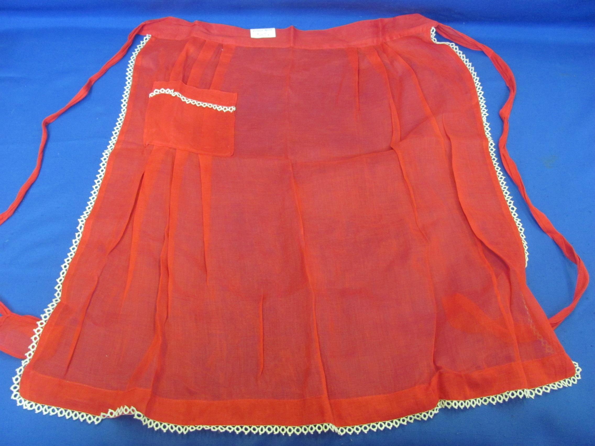 12 Vintage Half Aprons: Sheer – Crocheted – Gingham & more – 1 with Tiny Bible Charm