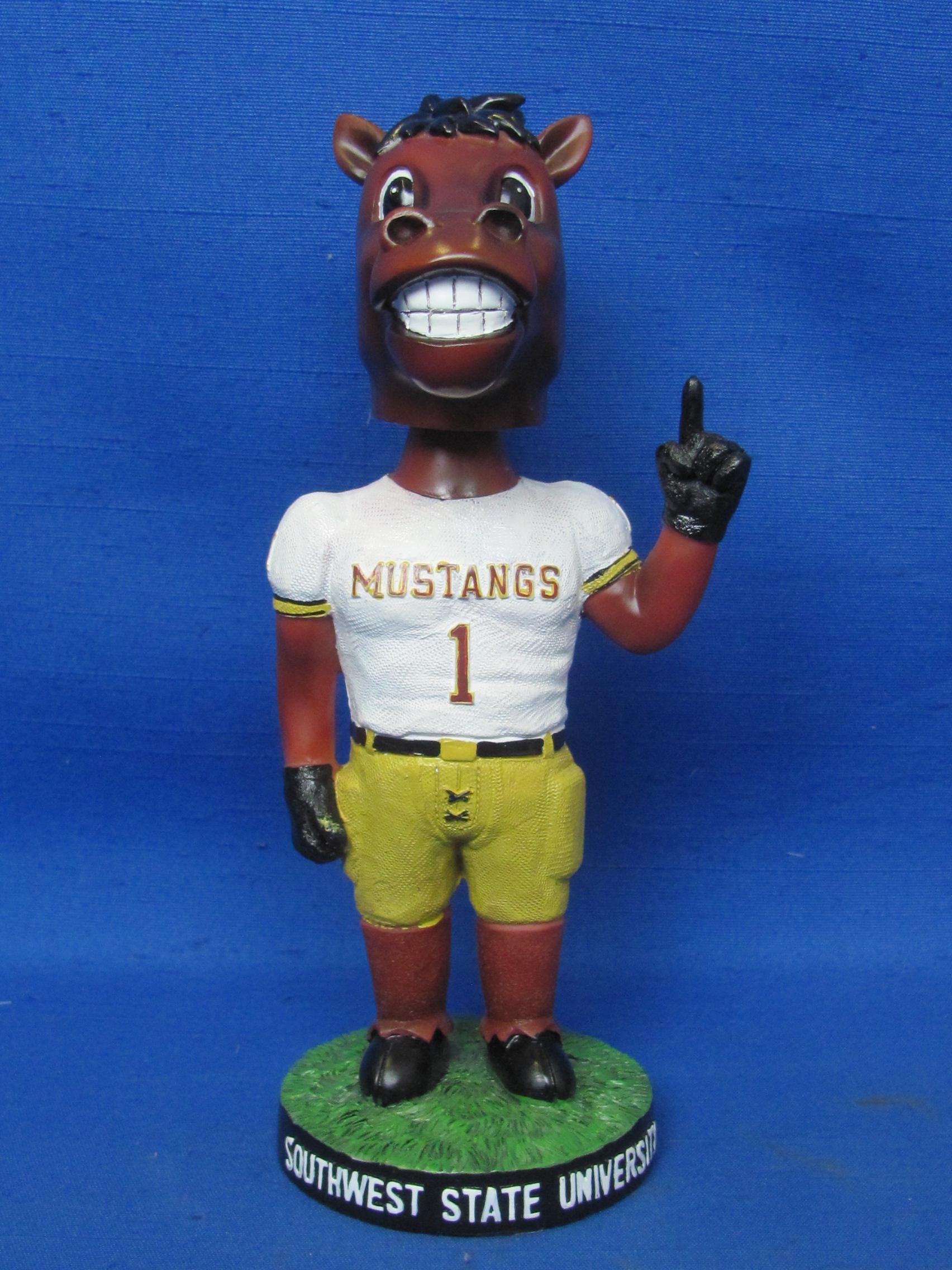 Bobblehead – Southwest State University – Mustangs Stanger #1 – 7 1/4” tall – good condition