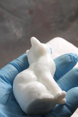 White Milk Glass Kitten Cat Figurine Paperweight 3" Tall