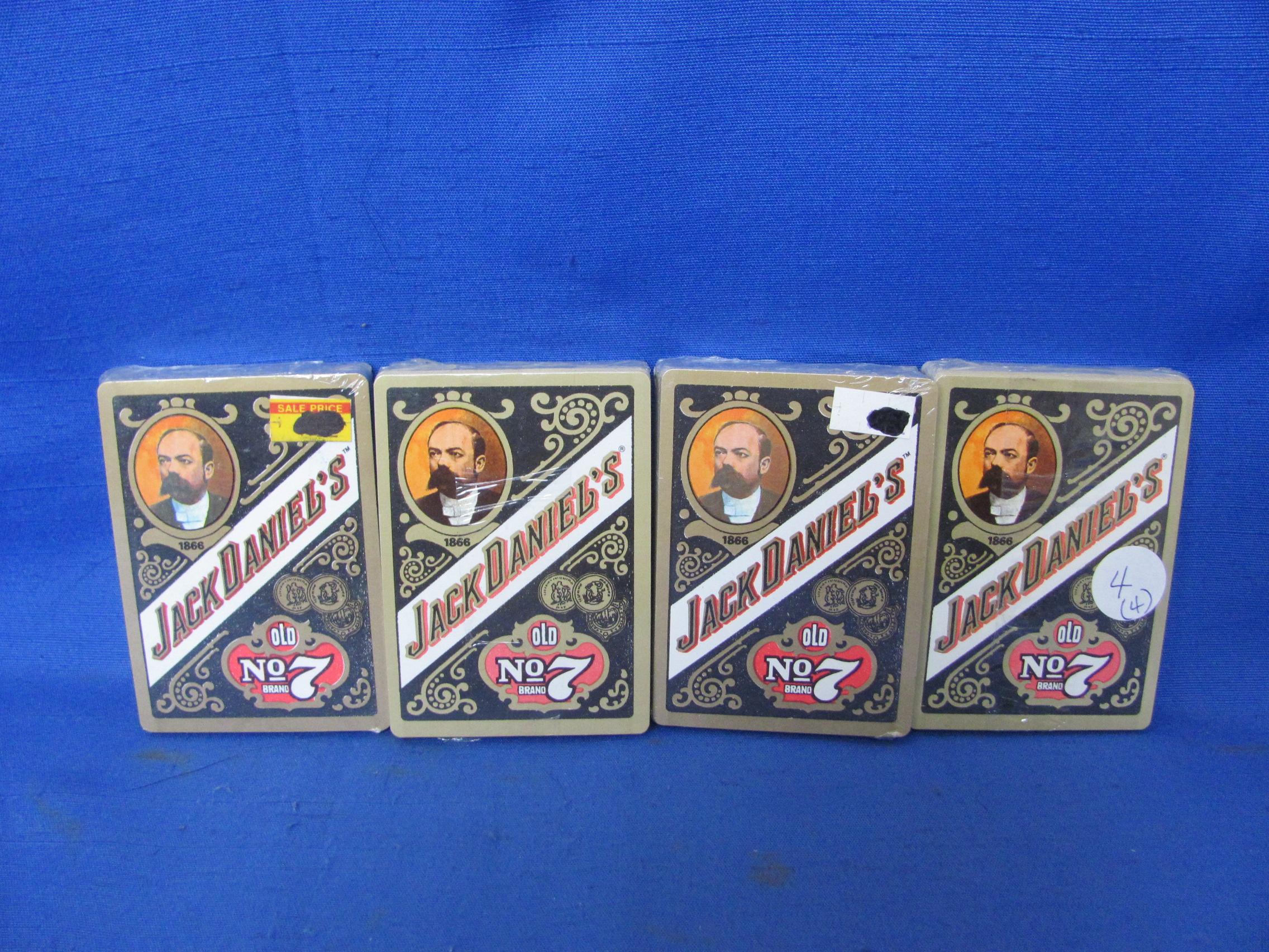 Jack Daniels Old No. 7 Brand Playing Cards – 4 Decks – All Sealed – As Shown