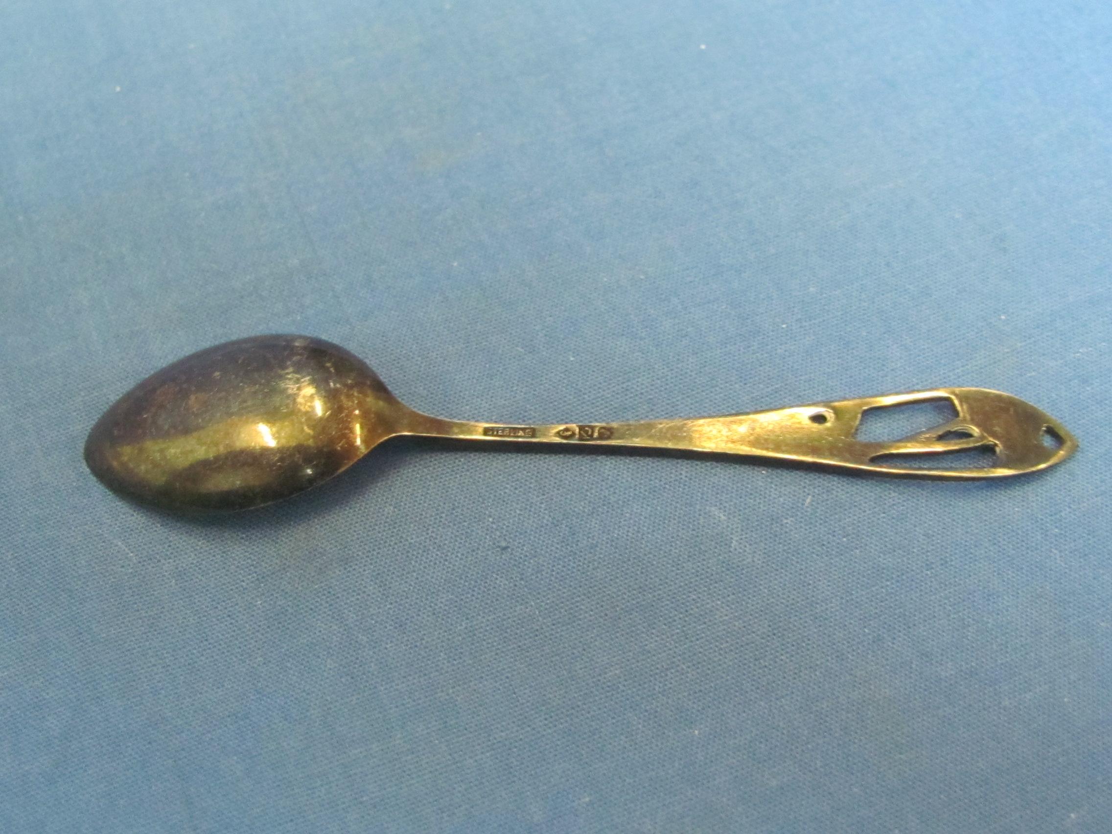 Small Sterling Silver Souvenir Spoon – Florida w Palm Trees – 3 1/4” long – 4.5 grams