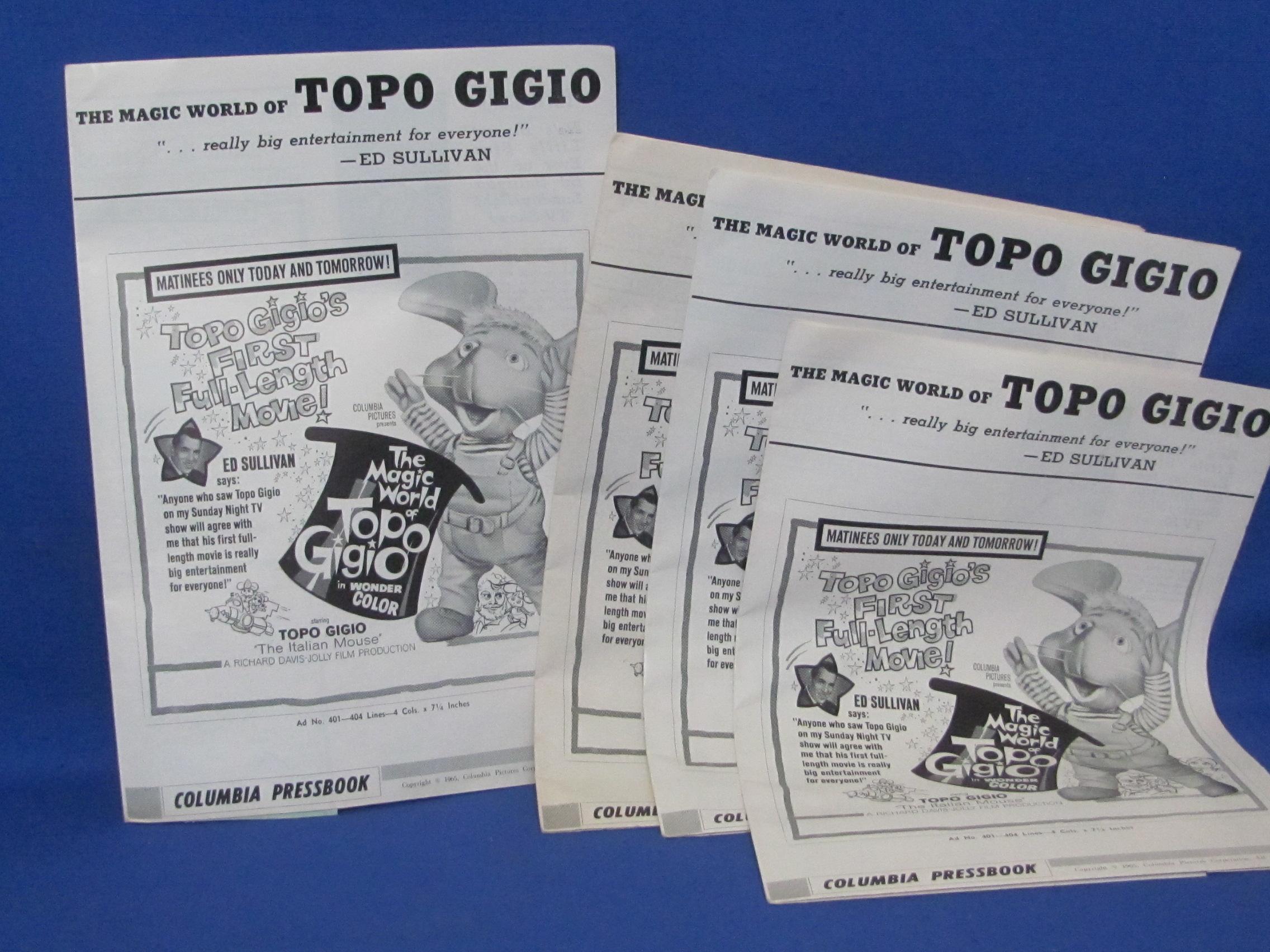Lot of 1960s Movie Pressbooks for Newspapers – Don't Open the Window – Topo gigio