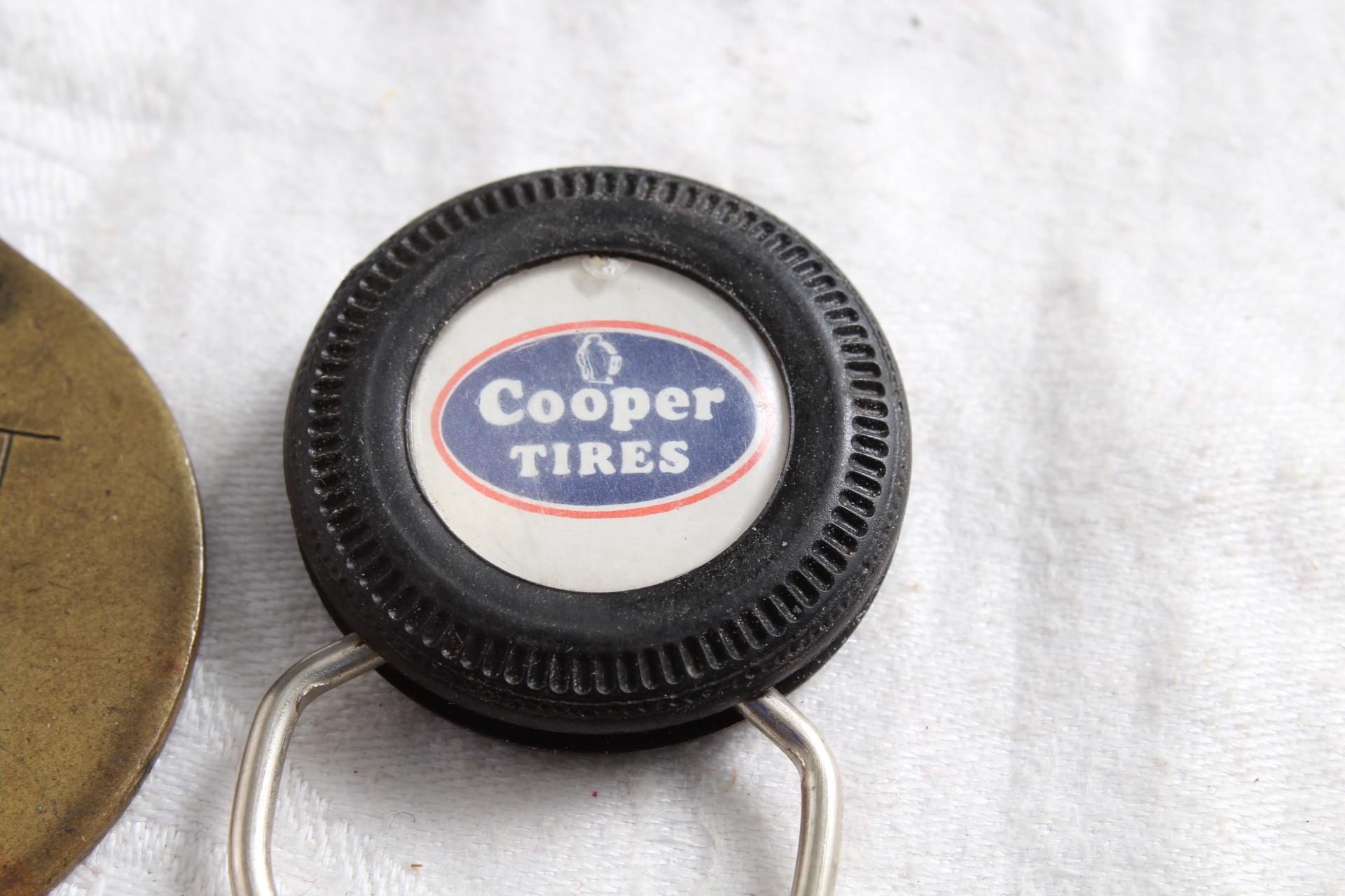 Vintage Cooper Tires Adv Key Chain + Brass Yacht Keys Key Chain