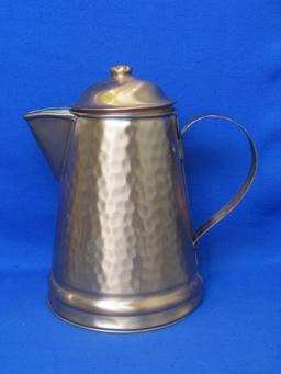 Hammered Copper Coffee Pot by Gregorian – 8” tall – Made in USA