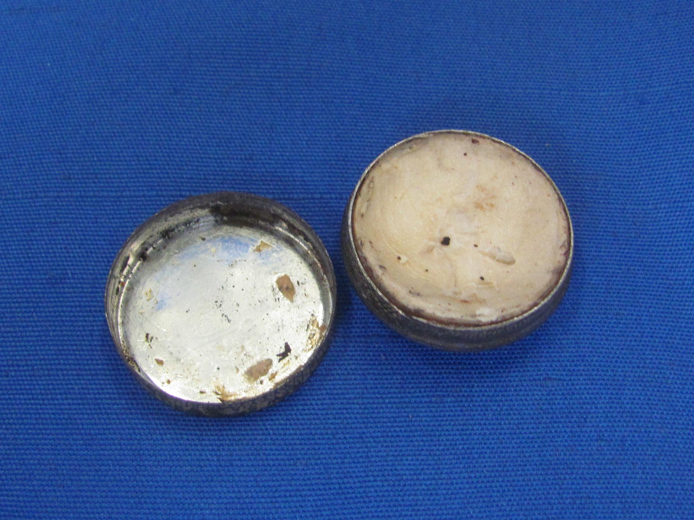Small Vintage Tin “Dr.J.H. McLean's Strengthening Eye Salve”  1” in diameter