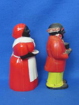 Plastic Aunt Jemima & Uncle Mose Salt & Pepper Shakers – 5 1/4” tall – by F&F Mold & Die