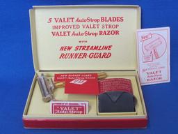 Valet Auto-Strop Razor in Original Box with Blades, Strop & Instructions (dated 1946)