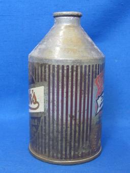 Steel Cone Top Beer Can “Gluek's – Silver Growler – The beer that speaks for Itself”