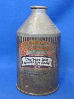 Steel Cone Top Beer Can “Gluek's – Silver Growler – The beer that speaks for Itself”