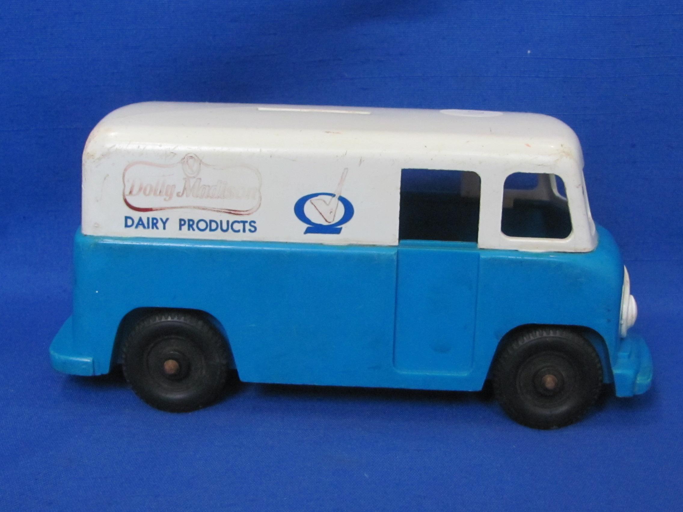 Plastic Bank – Truck for “Dolly Madison Dairy Products” - 7” long – Some damage