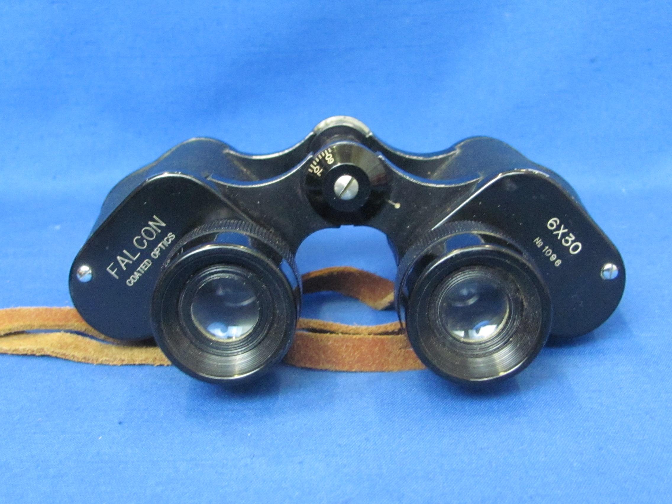 Binoculars in Leather Case – Falcon Coated Optics – 6X30  No.1096