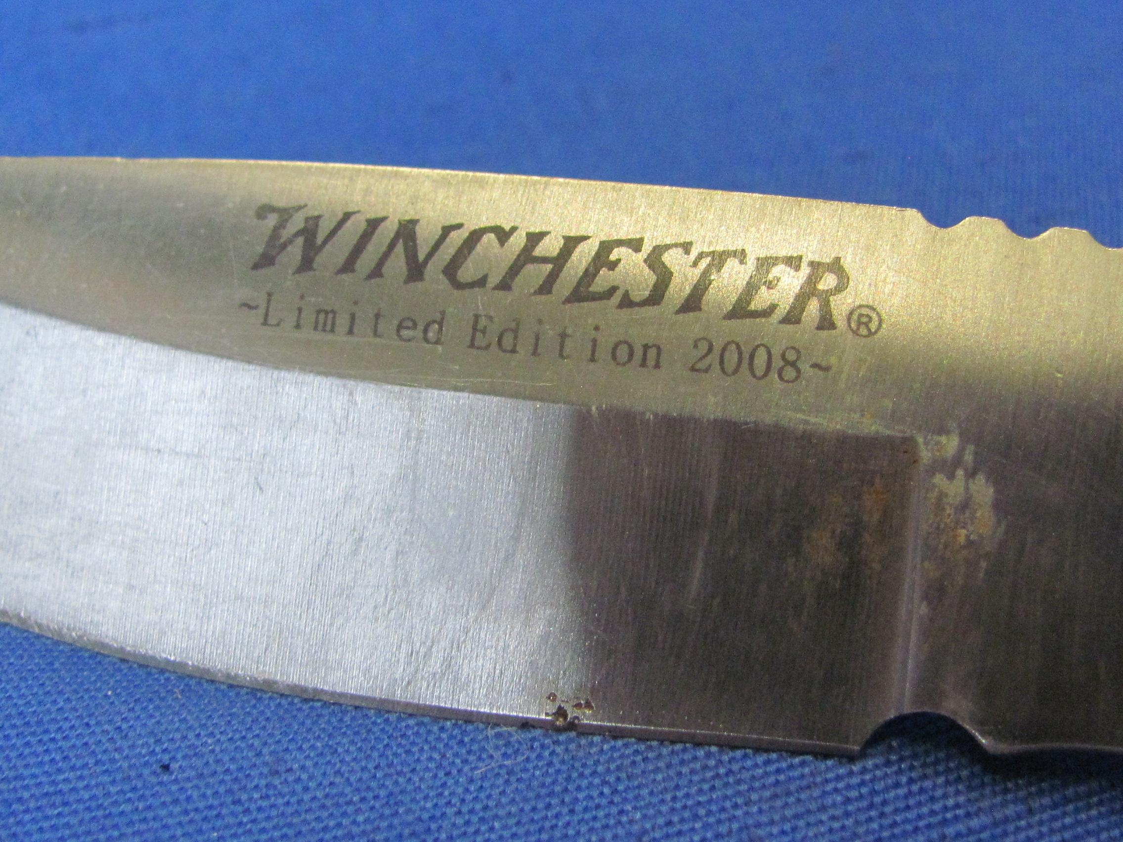 Winchester Limited Edition 2008 Fixed Blade Knife w Black Sheath – 8 1/2” long