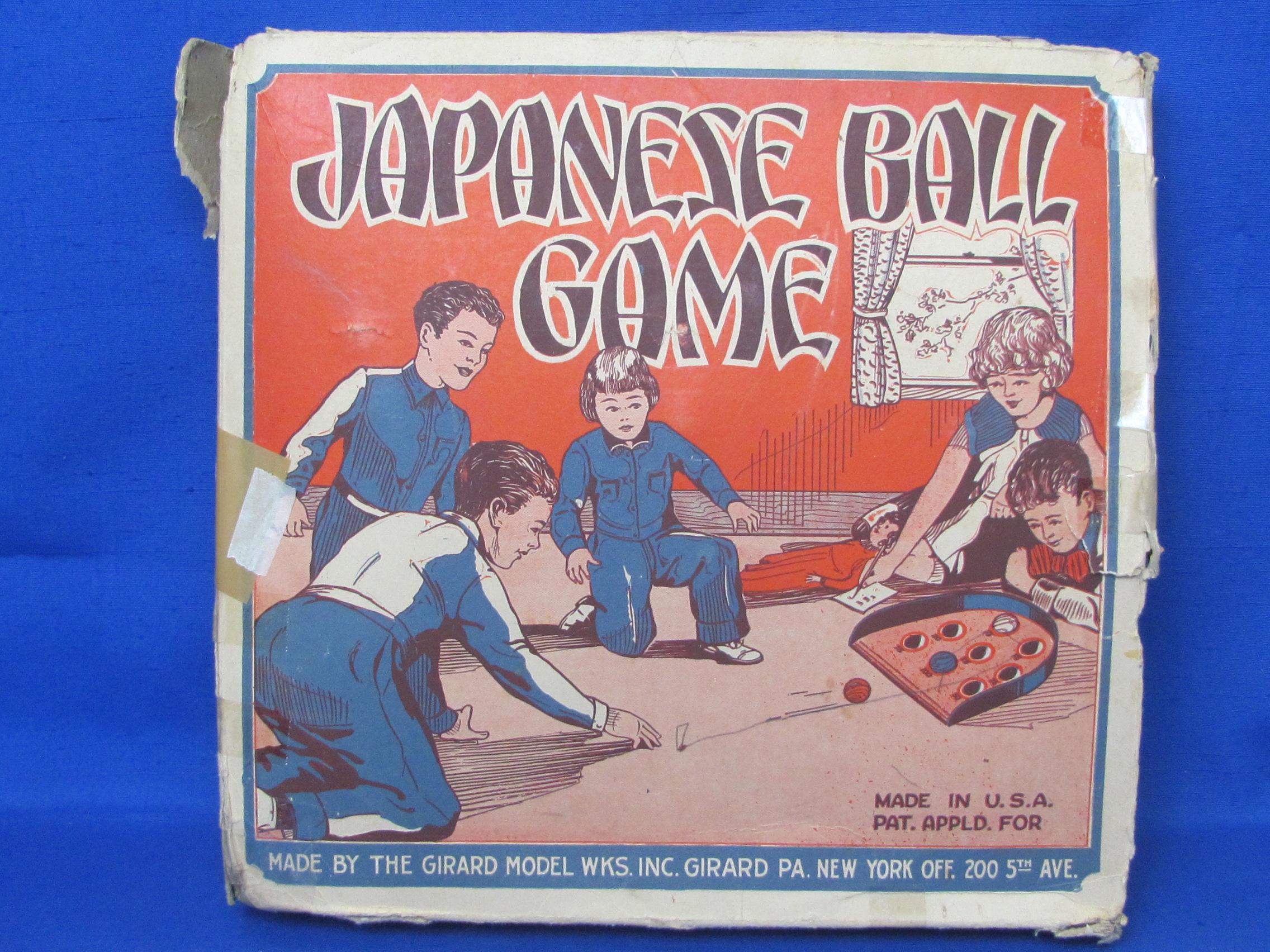 “Japanese Ball Game” Metal Target & 3 Wood Balls – Original Box – Made in USA
