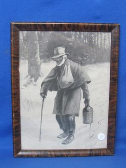 Framed Vintage Print “There's Many a Slip” by EW Kemble – 1908 – Black Americana