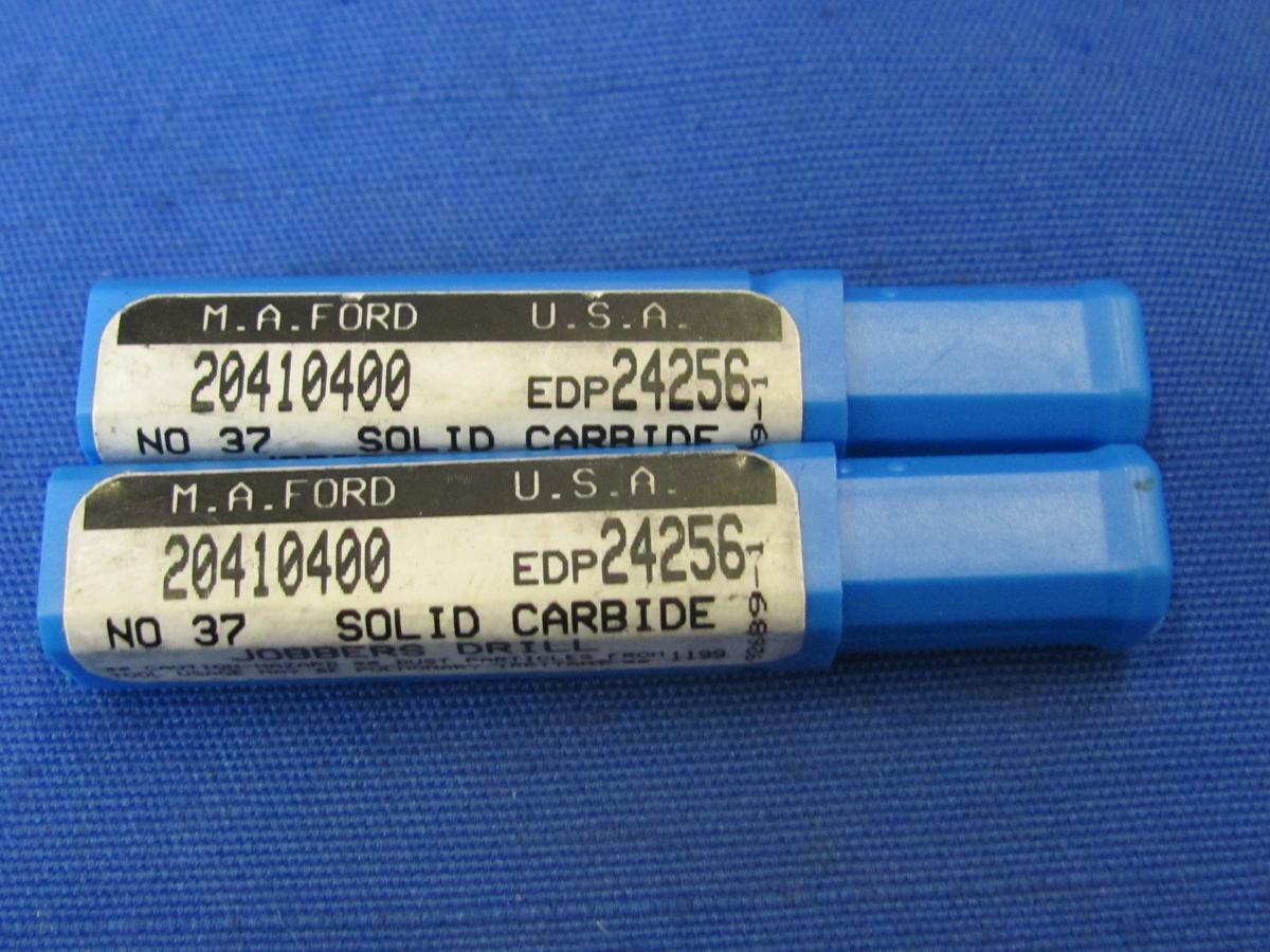 M.A. Ford No: 37 Solid Carbide Jobbers Drill Lot Of 2