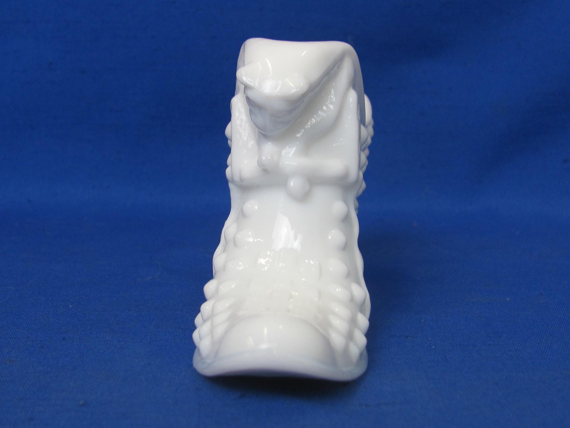 Fenton Milk Glass Cat Slipper/Shoe in Hobnail – 5 1/2” long