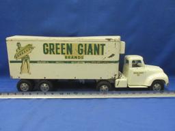 Vintage Mid-1950's Tonka Toys Green Giant Truck & Trailer - Pressed Steel