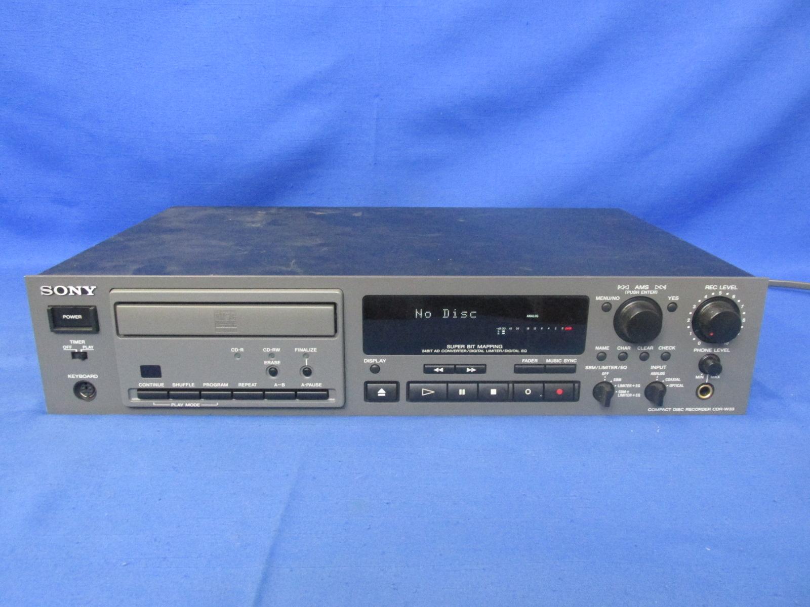 Sony Compact Disc Recorder CDR-W33 – Lights Up – No Tape To Test -