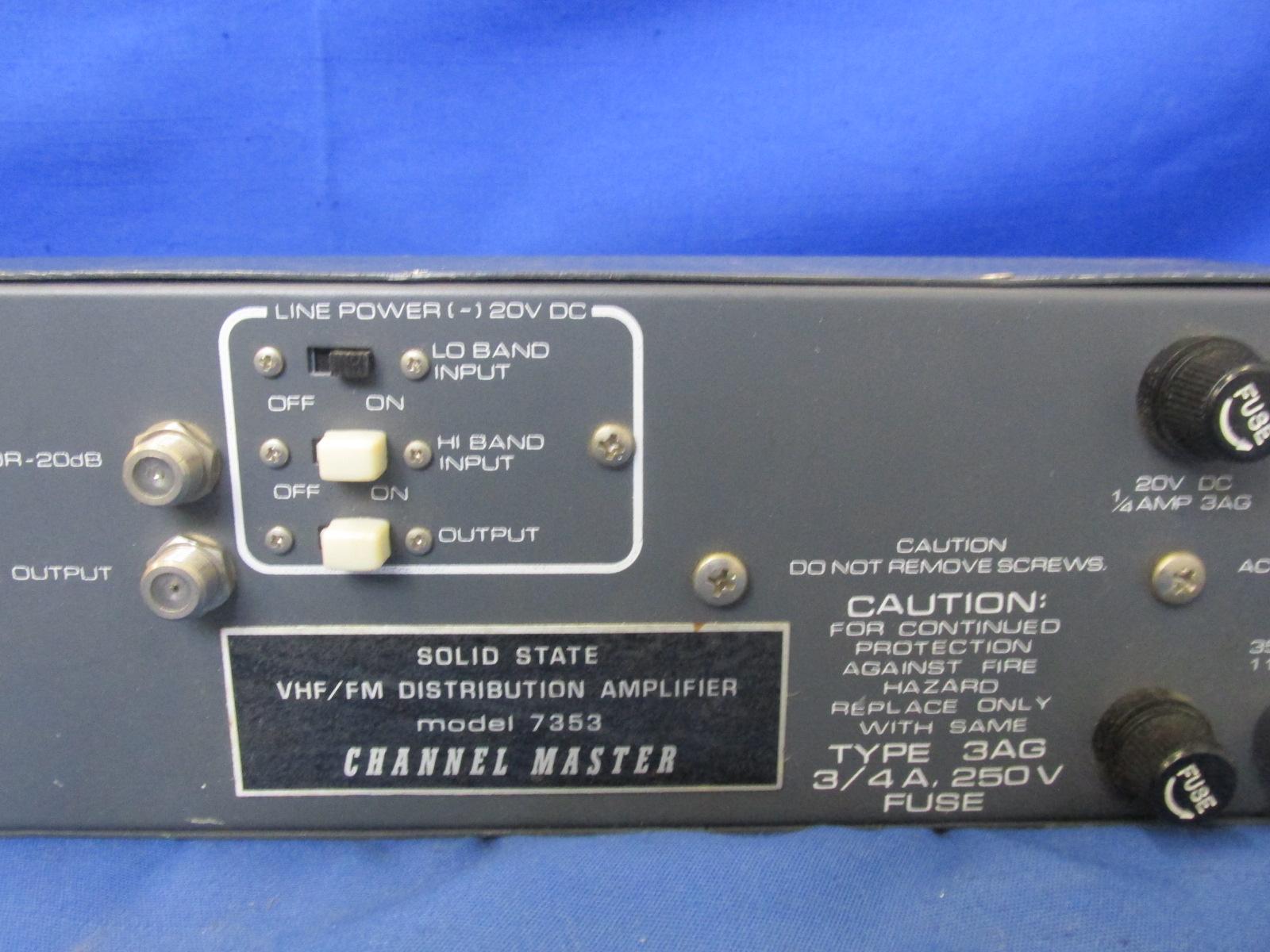 Channel Master Model 7353 Solid State VHF/FM Distribution Amplifier (Turns On) -