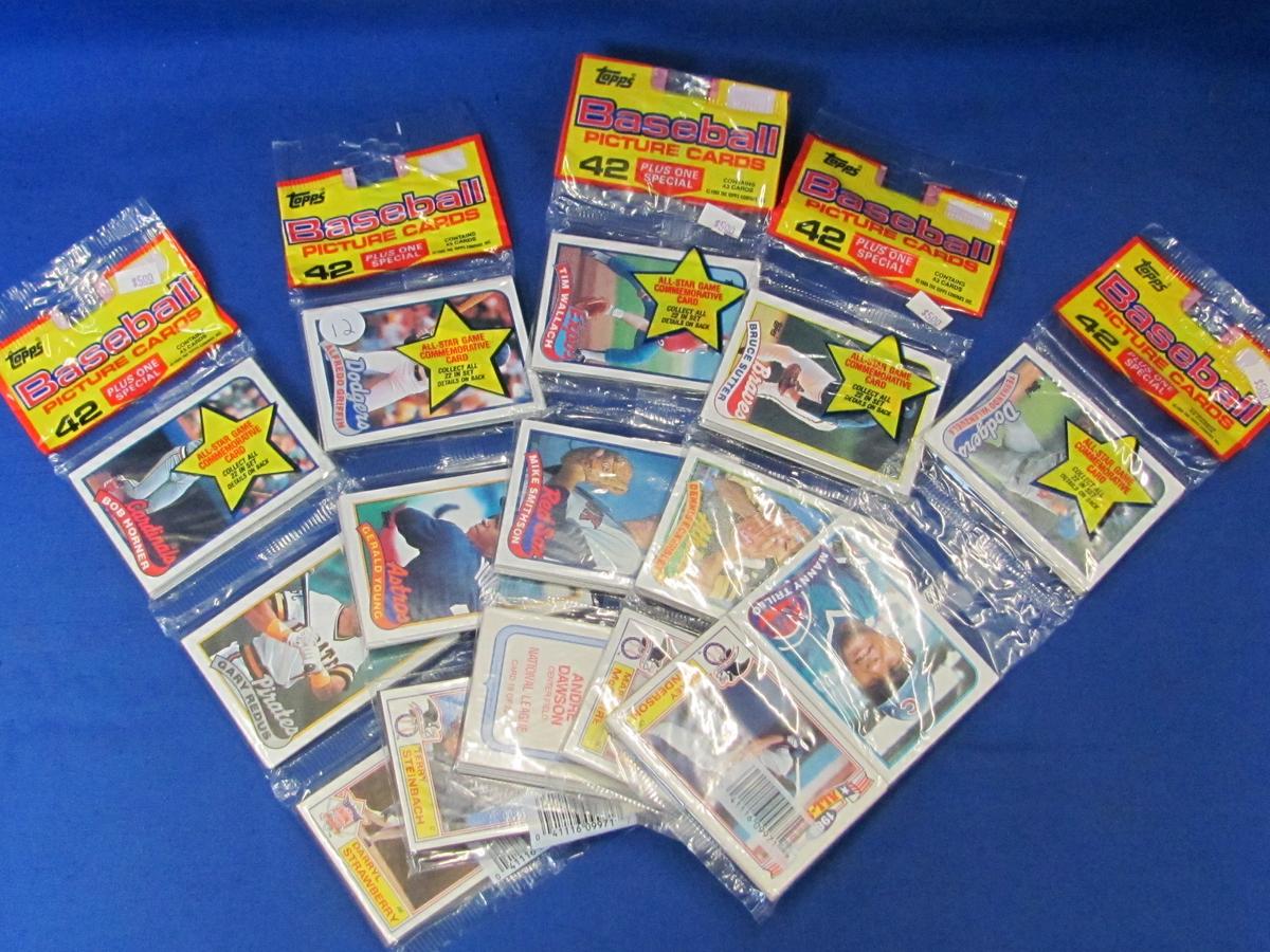 Lot Of 5 Topps Baseball Picture Cards 43 Count (New Never Opened) 1988