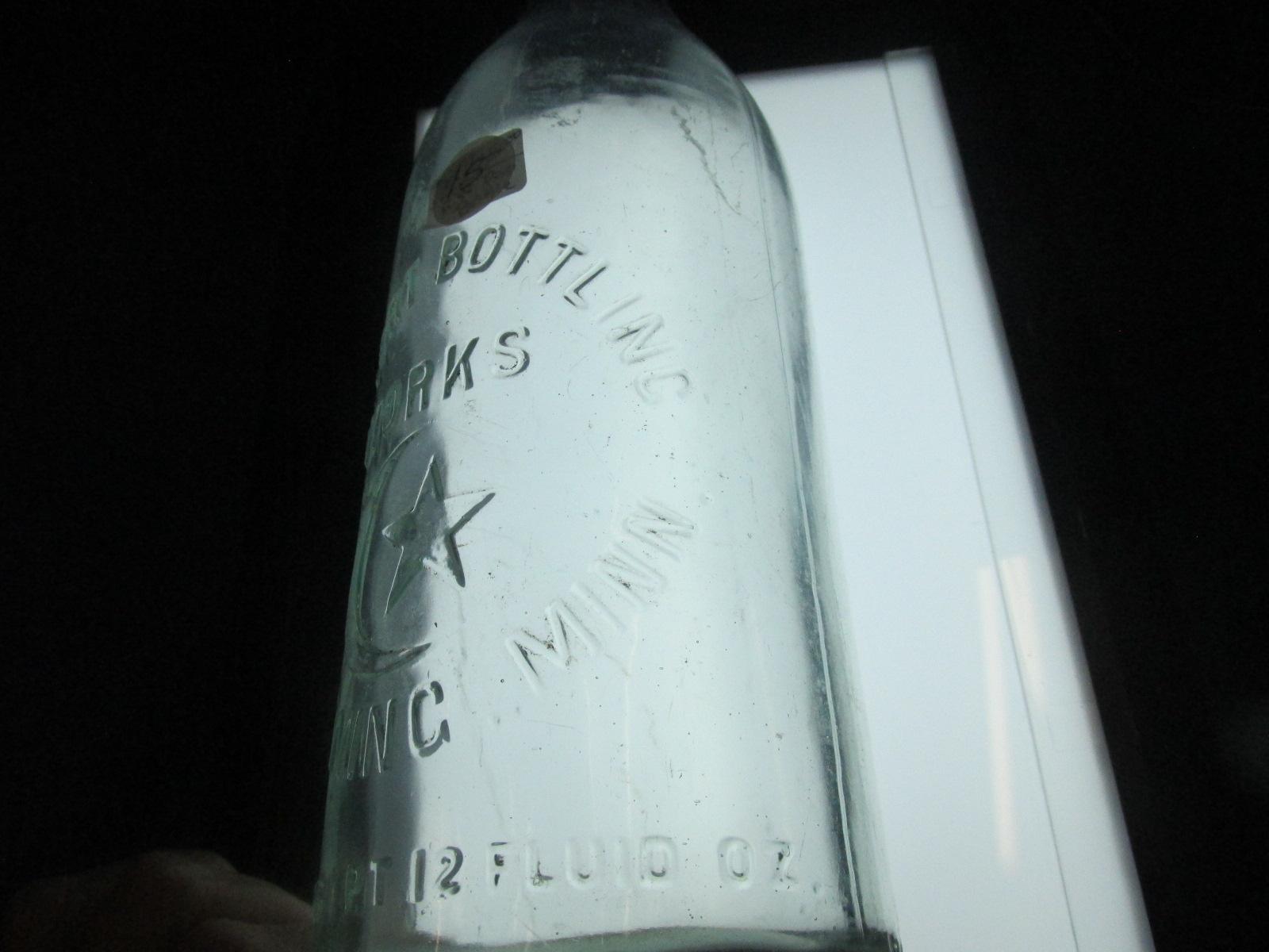 Vintage Glass Bottle “Reichert Bottling Works” Red Wing, MN 11 ¾”H -