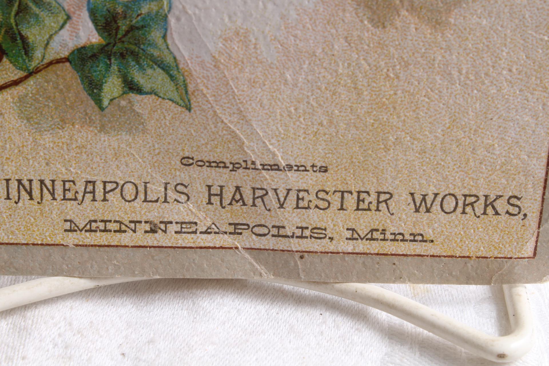 ca, 1880 Minneapolis Harvester Works Trade Card 6" x 4 1/2"