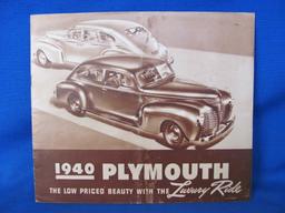 1940 Plymouth Sales Brochure Catalog